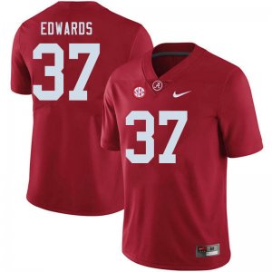 NCAA Men's Alabama Crimson Tide #37 Jalen Edwards Stitched College 2020 Nike Authentic Crimson Football Jersey LL17R04VJ